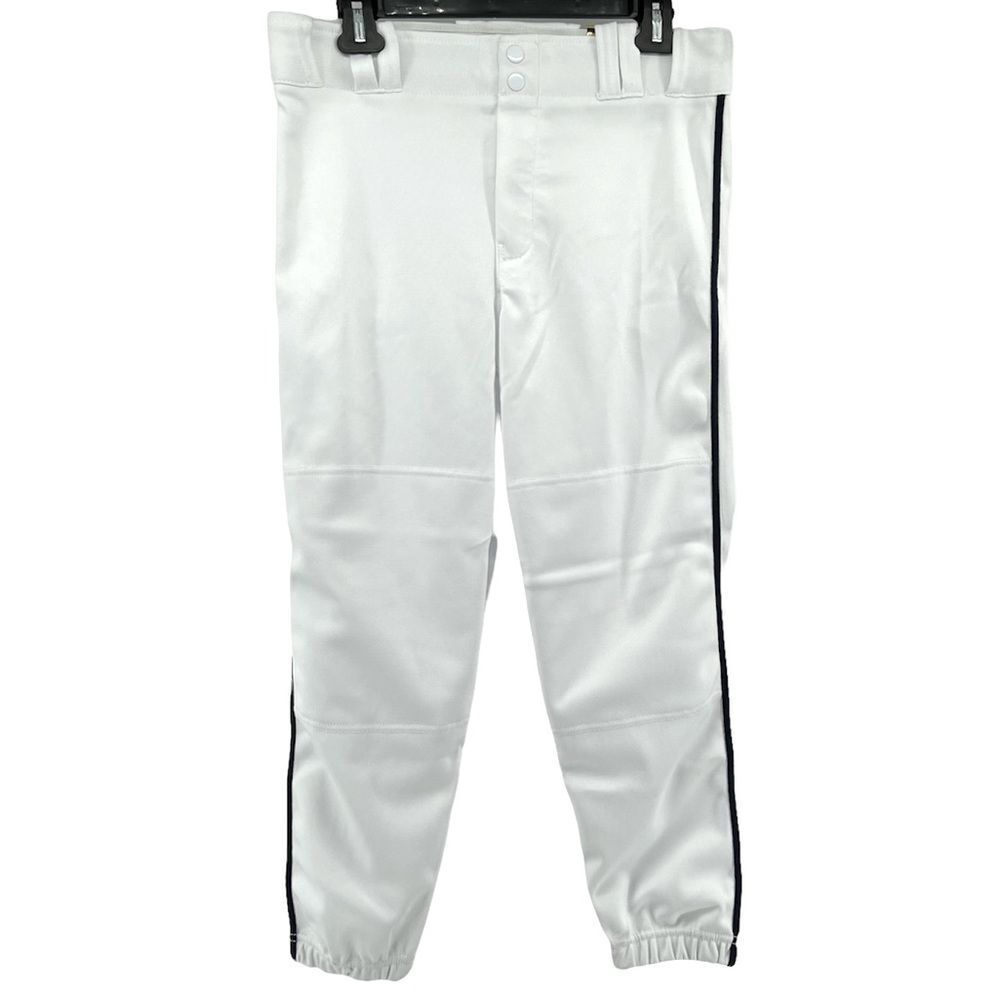 Champro Youth Baseball Pants White Navy Piped Belted XL BP61 Athletic NWT